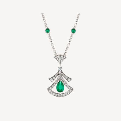 [Kincade Jewelrys] COLLIER DREAM MALACHITE DIAMANT ARGENT