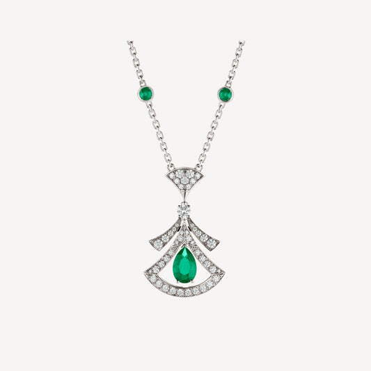 [Kincade Jewelrys] COLLIER DREAM MALACHITE DIAMANT ARGENT