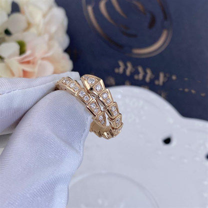 [Kincade Jewelrys] BAGUE SERPENTI OR ROSE PAVÉE DIAMANTS 4MM