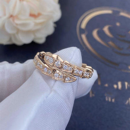 [Kincade Jewelrys] BAGUE SERPENTI OR ROSE PAVÉE DIAMANTS 4MM