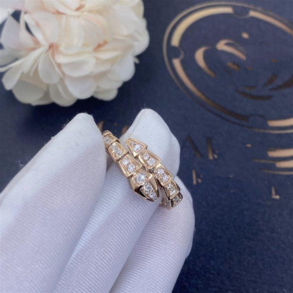 [Kincade Jewelrys] BAGUE SERPENTI OR ROSE PAVÉE DIAMANTS 4MM