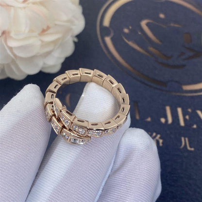 [Kincade Jewelrys] BAGUE SERPENTI OR ROSE PAVÉE DIAMANTS 4MM
