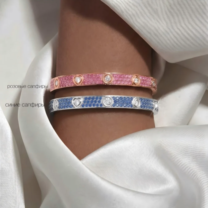 [Kincade Jewelrys]2026 PAVE GEMSTONE LOVE BRACELET 6.1MM 10 DIAMONDS