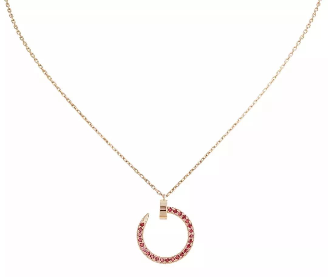 [Kincade Jewelrys] JUSTE COLLIER OR DIAMANTS ROUGES