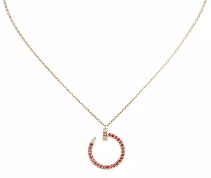 [Kincade Jewelrys] JUSTE COLLIER OR DIAMANTS ROUGES