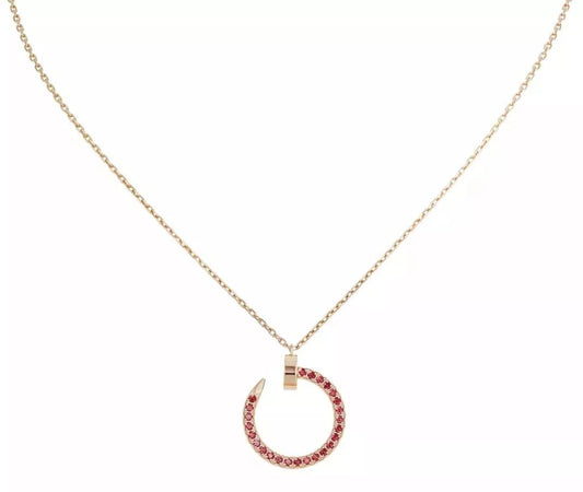 [Kincade Jewelrys] JUSTE COLLIER OR DIAMANTS ROUGES