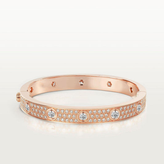[Kincade Jewelrys] Bracelet Love 6,1 mm pavé de diamants, 10 gros diamants