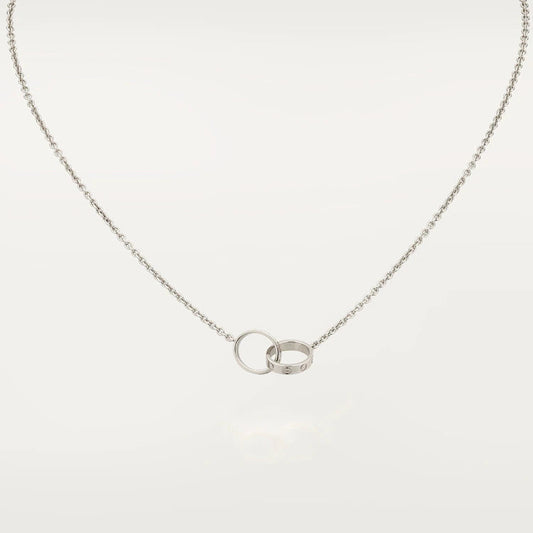 [Kincade Jewelrys] COLLIER LOVE OR ROSE ET ARGENT 