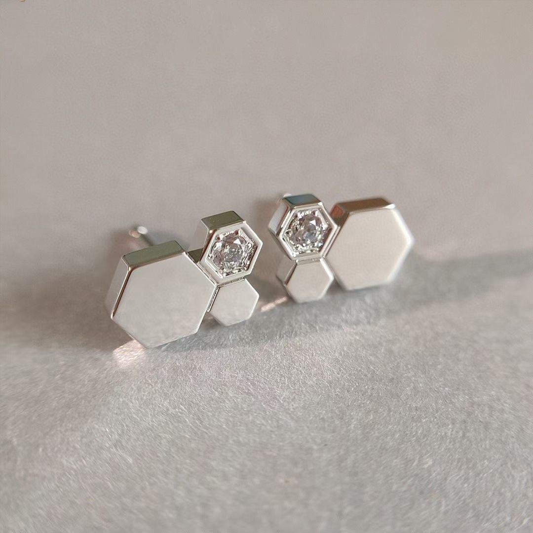[Kincade Jewelrys]BEE LOVE SILVER DIAMOND EARRINGS
