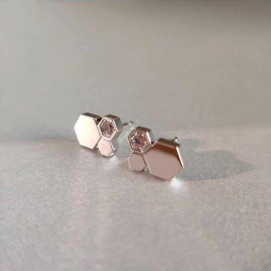 [Kincade Jewelrys]BEE LOVE SILVER DIAMOND EARRINGS