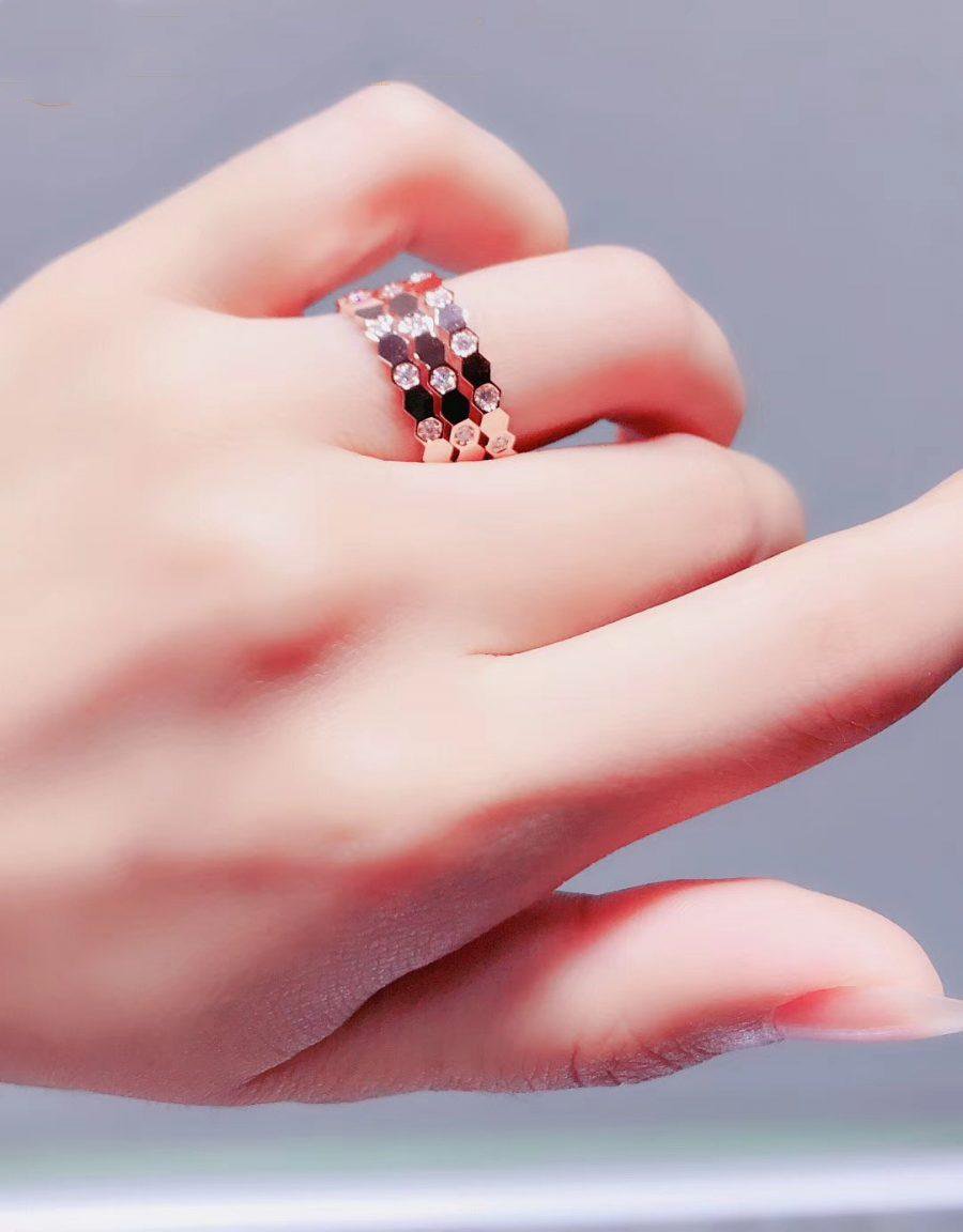 [Kincade Jewelrys]BEE LOVE RING PINK GOLD DIAMOND