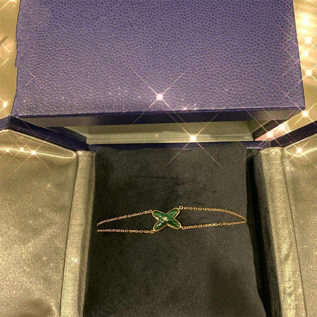 [Kincade Jewelrys]JEUX BRACELET MALACHITE OR ROSE 1 DIAMANT