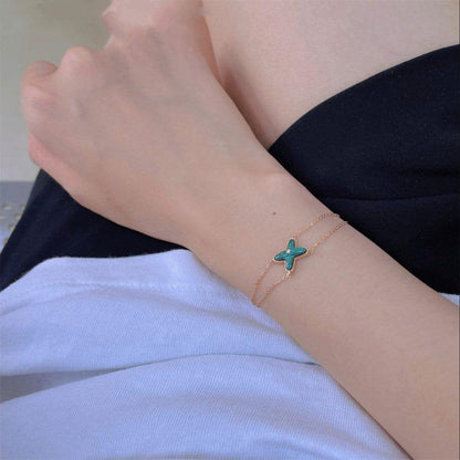 [Kincade Jewelrys]JEUX BRACELET MALACHITE OR ROSE 1 DIAMANT