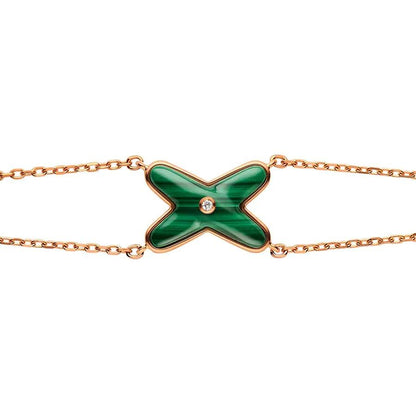 [Kincade Jewelrys]JEUX BRACELET MALACHITE OR ROSE 1 DIAMANT