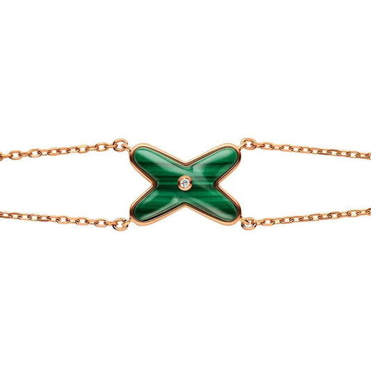 [Kincade Jewelrys]JEUX BRACELET MALACHITE OR ROSE 1 DIAMANT