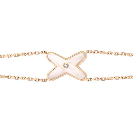 [Kincade Jewelrys] Bracelet Jeux Nacre Blanche Or Rose 1 Diamant