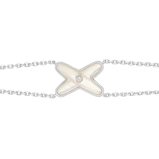 [Kincade Jewelrys] Bracelet Jeux Nacre Blanche Argent 1 Diamant
