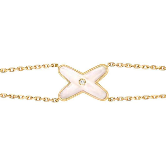 [Kincade Jewelrys] Bracelet Jeux Nacre Blanche Or 1 Diamant