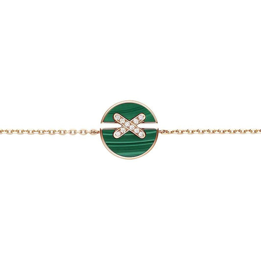 [Kincade Jewelrys]JEUX DE BRACELET MALACHITE OR ROSE DIAMANTS
