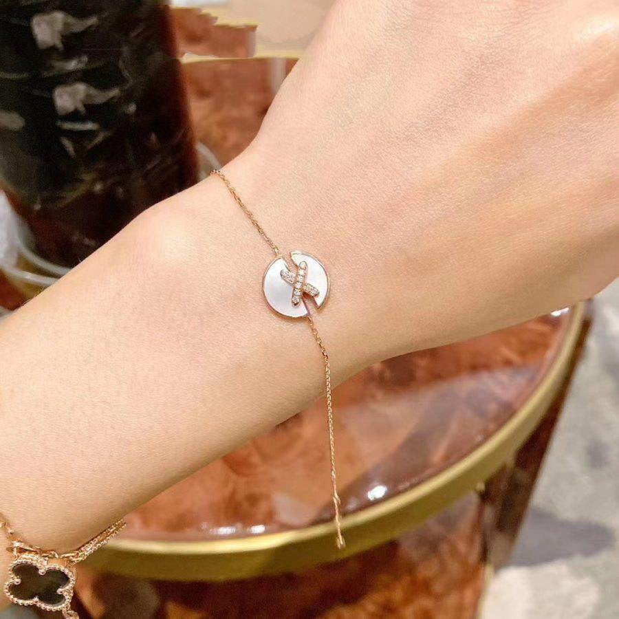 [Kincade Jewelrys]JEUX DE BRACELET MOP OR ROSE DIAMANTS