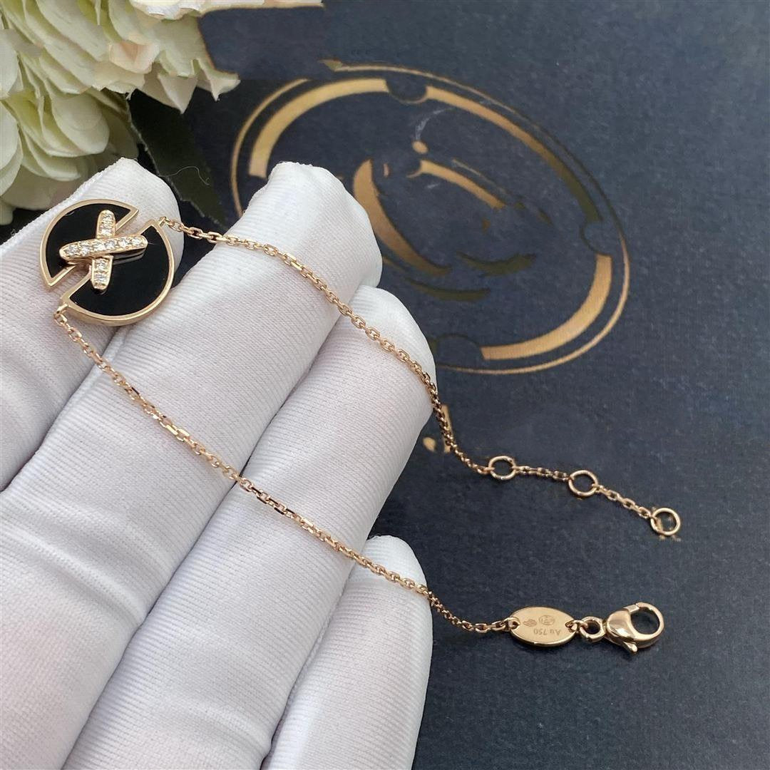 [Kincade Jewelrys]JEUX DE BRACELET ONYX OR ROSE DIAMANT