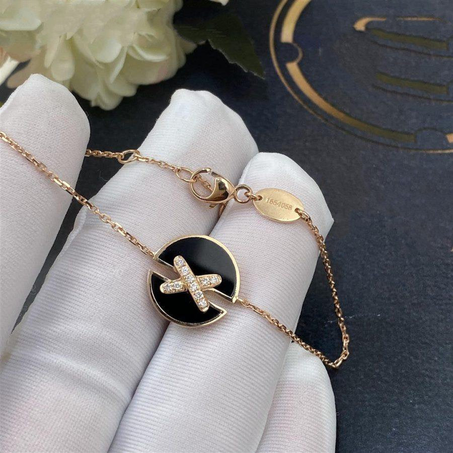 [Kincade Jewelrys]JEUX DE BRACELET ONYX OR ROSE DIAMANT
