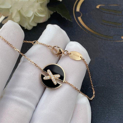 [Kincade Jewelrys]JEUX DE BRACELET ONYX OR ROSE DIAMANT