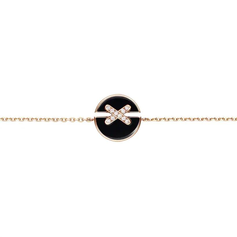 [Kincade Jewelrys]JEUX DE BRACELET ONYX OR ROSE DIAMANT