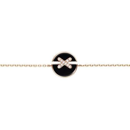 [Kincade Jewelrys]JEUX DE BRACELET ONYX OR ROSE DIAMANT