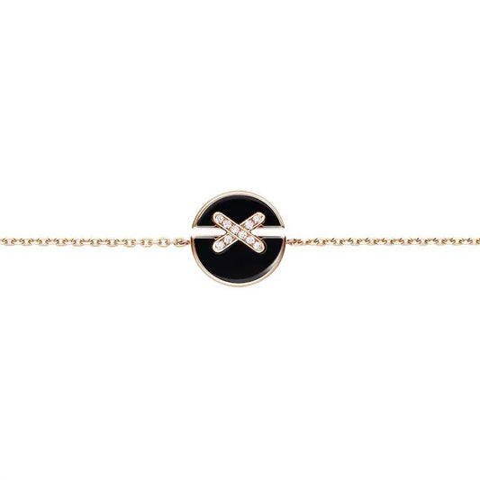 [Kincade Jewelrys]JEUX DE BRACELET ONYX OR ROSE DIAMANT