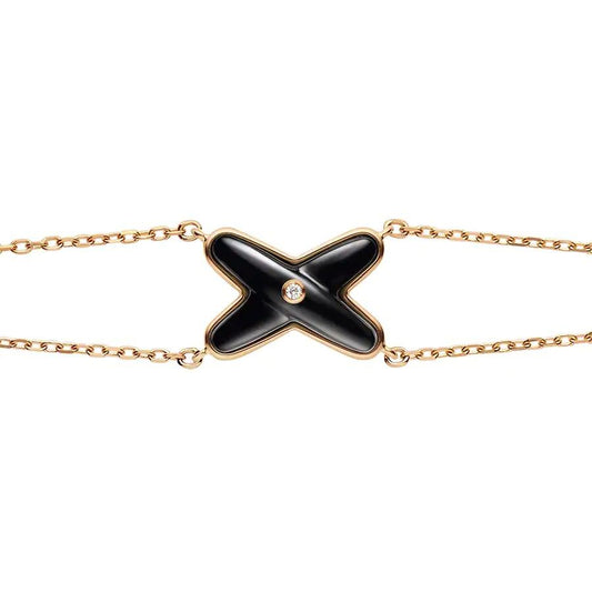 [Kincade Jewelrys] Bracelet Jeux Onyx Or Rose 1 Diamant