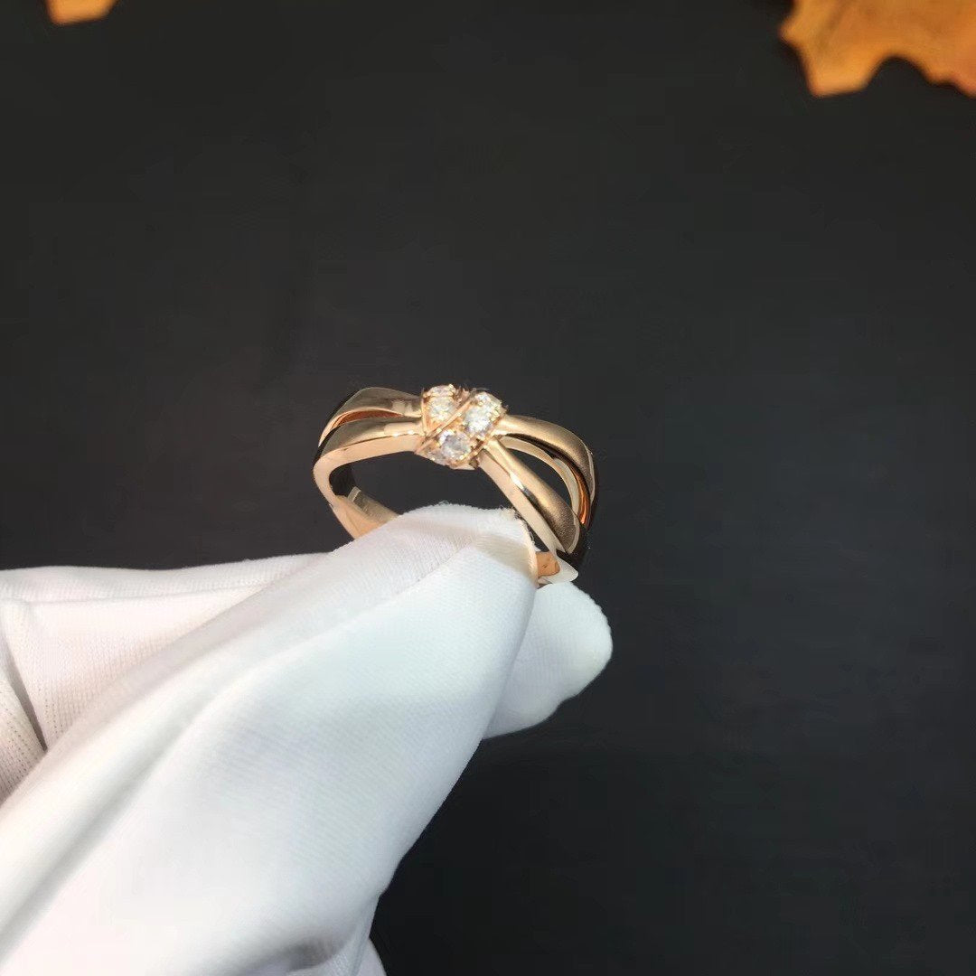 [Kincade Jewelrys] BAGUE LIENS OR ROSE DIAMANT
