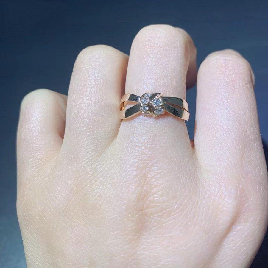 [Kincade Jewelrys] BAGUE LIENS OR ROSE DIAMANT