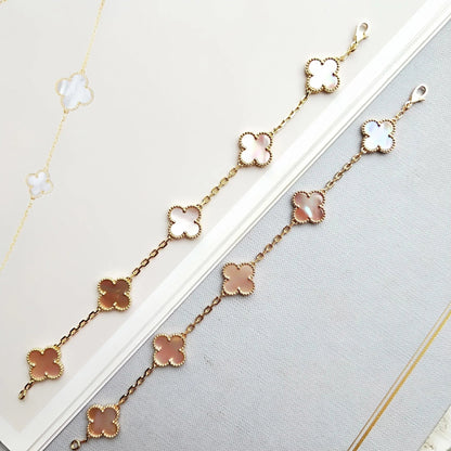 [Kincade Jewelrys] Bracelet en nacre rose CLOVER 5