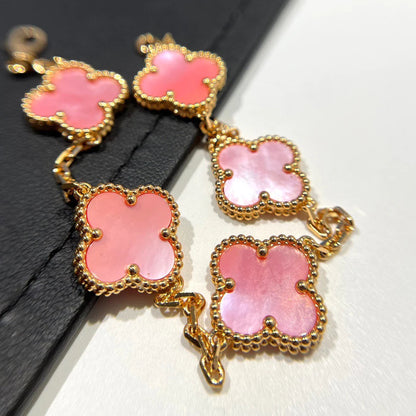 [Kincade Jewelrys] Bracelet en nacre rose CLOVER 5