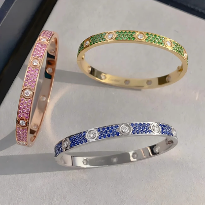 [Kincade Jewelrys]2026 PAVE GEMSTONE LOVE BRACELET 6.1MM 10 DIAMONDS