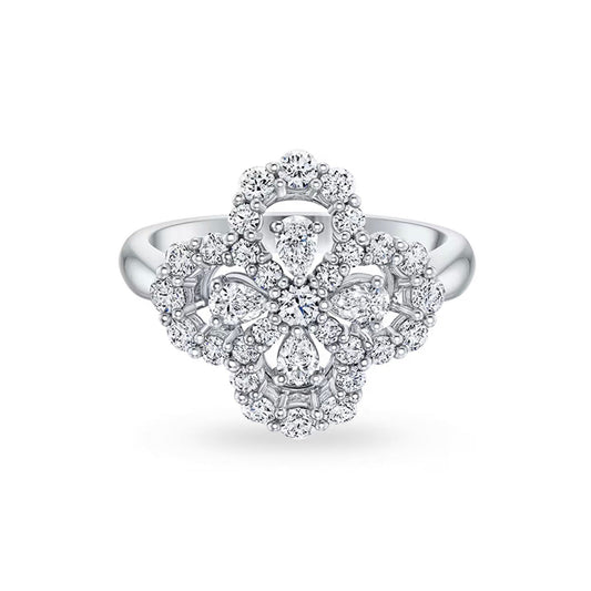 [Kincade Jewelrys] BAGUE BOUCLE MOTIF COMPLET DIAMANT 16MM ARGENT