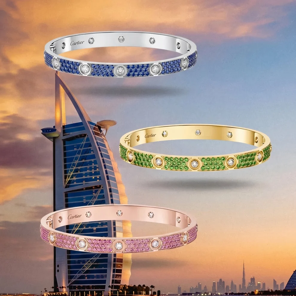 [Kincade Jewelrys]2026 PAVE GEMSTONE LOVE BRACELET 6.1MM 10 DIAMONDS