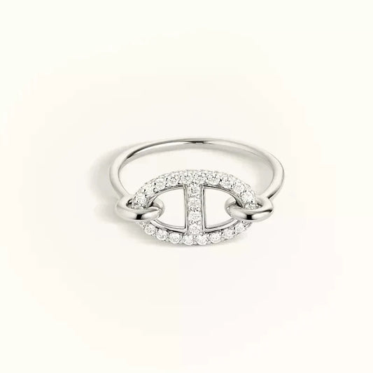 [Kincade Jewelrys] Petite bague ronde en argent et diamants