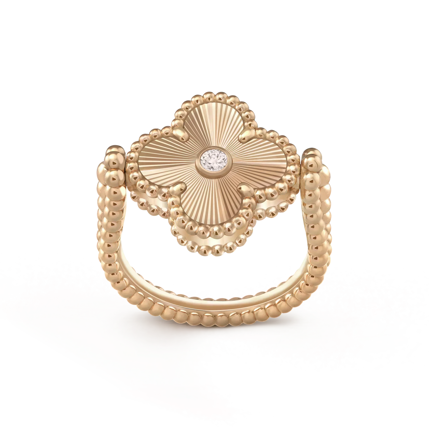 [Kincade Jewelrys] BAGUE EN OR ROSE CLOVER RIVERSIBLE
