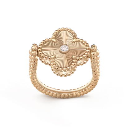 [Kincade Jewelrys] BAGUE EN OR ROSE CLOVER RIVERSIBLE