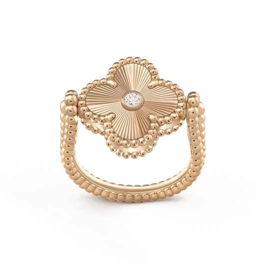 [Kincade Jewelrys] BAGUE EN OR ROSE CLOVER RIVERSIBLE