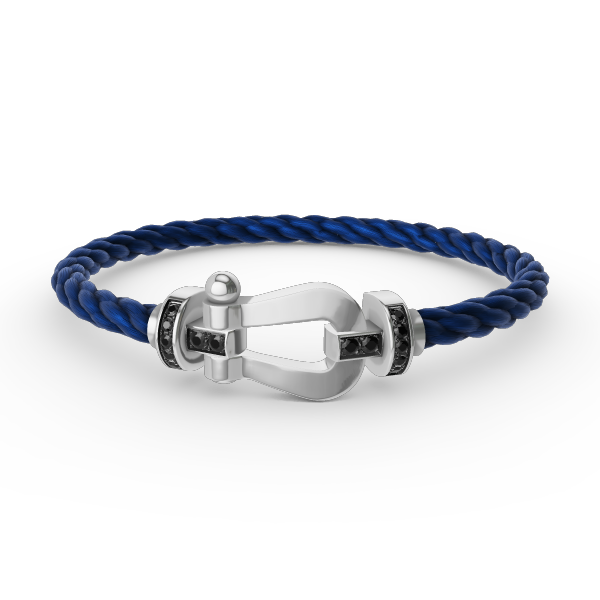 [Kincade Jewelrys]FORCE LARGE HORSESHOE BLACK DIAMOND BRACELET SILVER