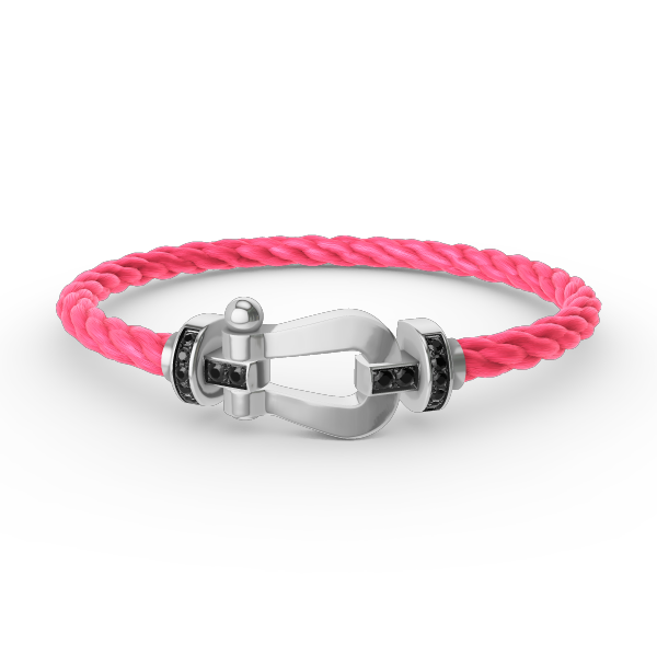[Kincade Jewelrys]FORCE LARGE HORSESHOE BLACK DIAMOND BRACELET SILVER