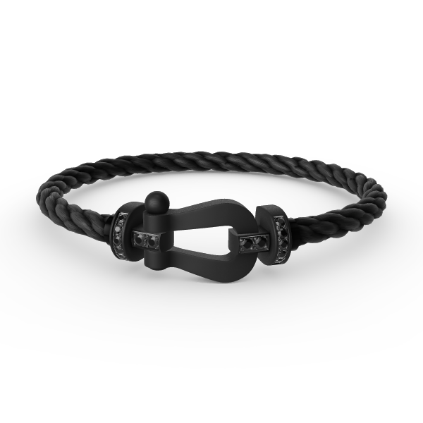[Bijoux Kincade] BRACELET FORCE LARGE SERIES FER À CHEVAL NOIR SAMOURAÏ
