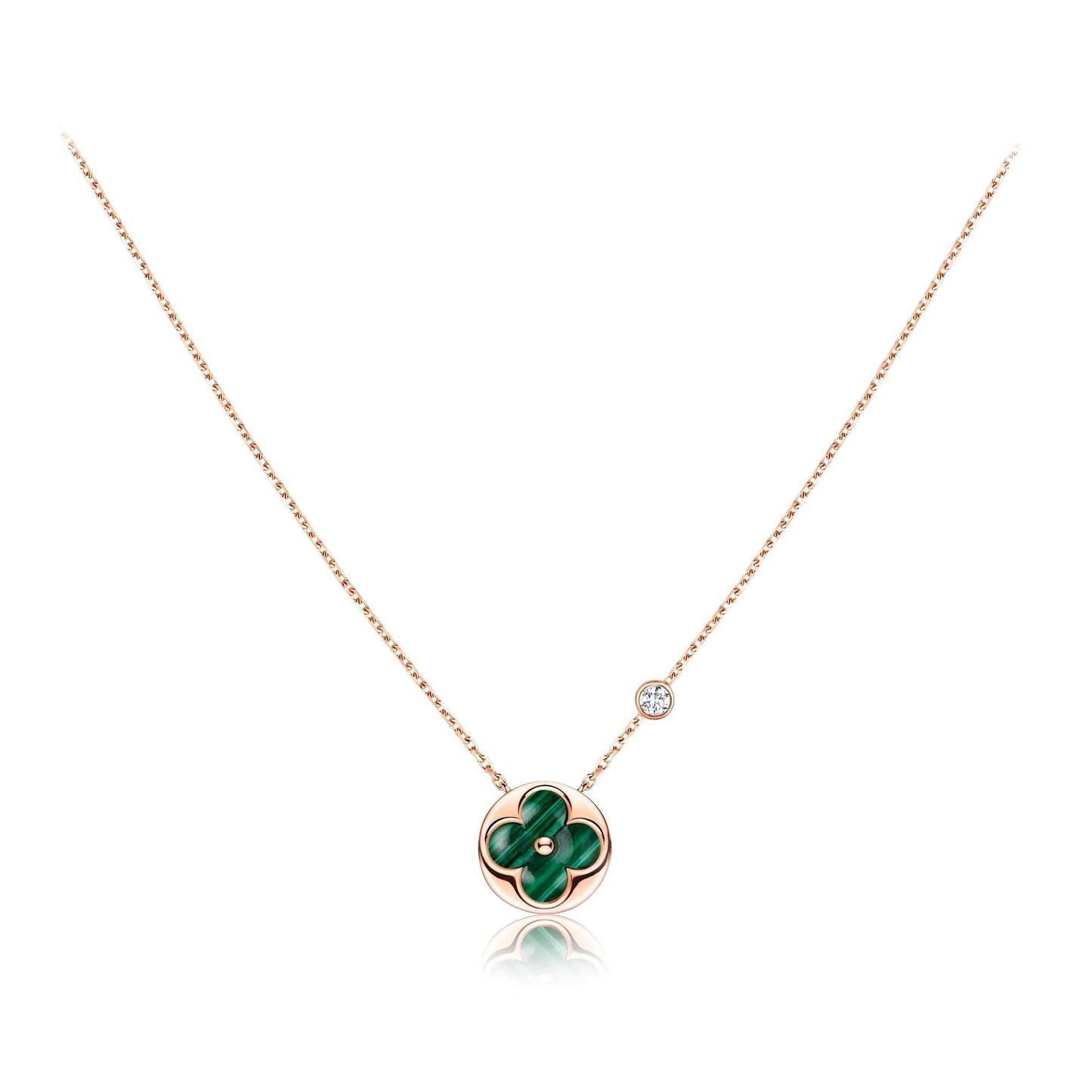 [Kincade Jewelrys] COLLIER PENDENTIF SOLEIL EN OR ROSE AVEC 1 DIAMANT