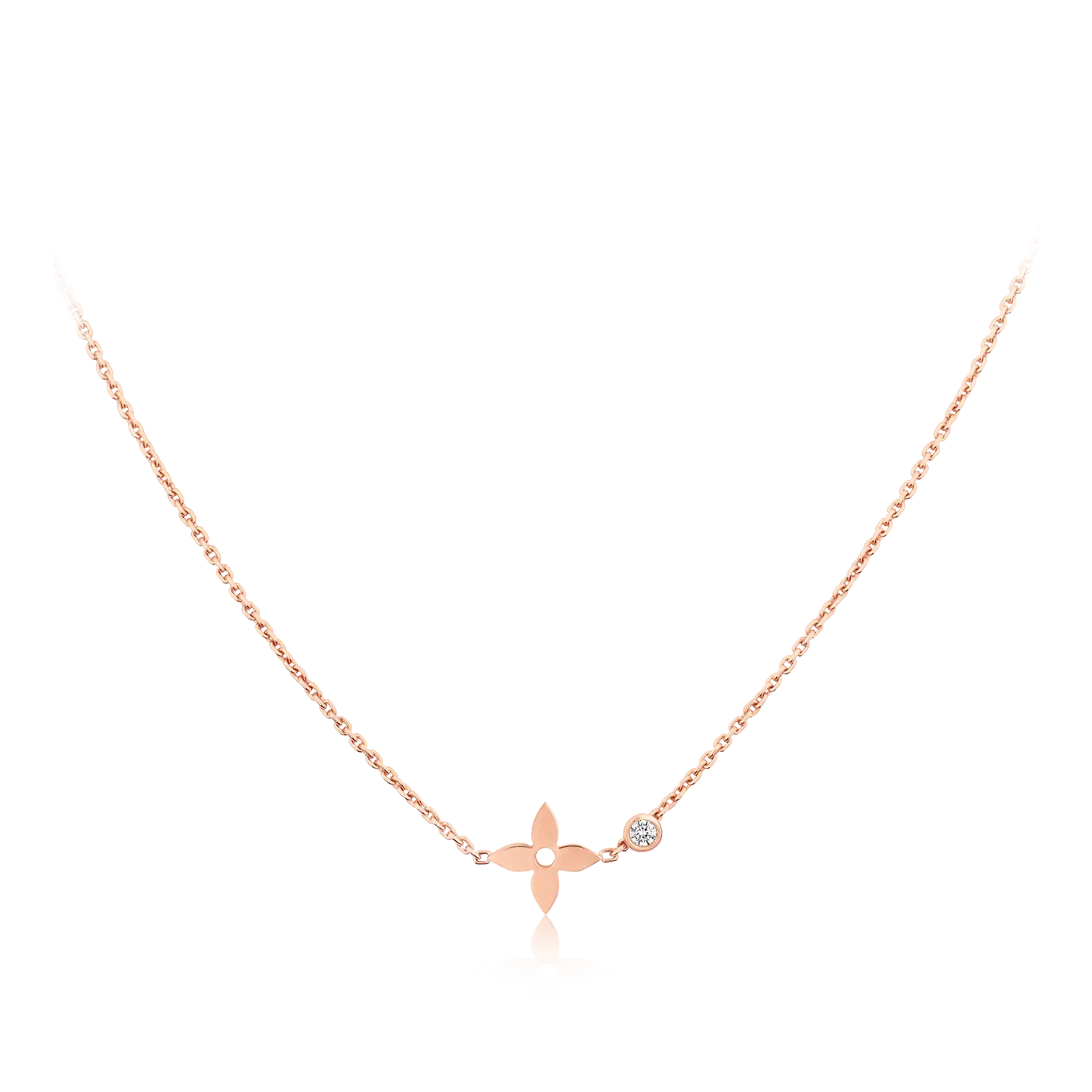 [Kincade Jewelrys]PENDENTIF BLOSSOM OR ROSE ET DIAMANT