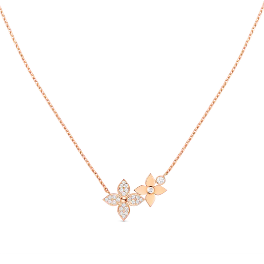 [Kincade Jewelrys] COLLIER STAR BLOSSOM OR ROSE DIAMANTS