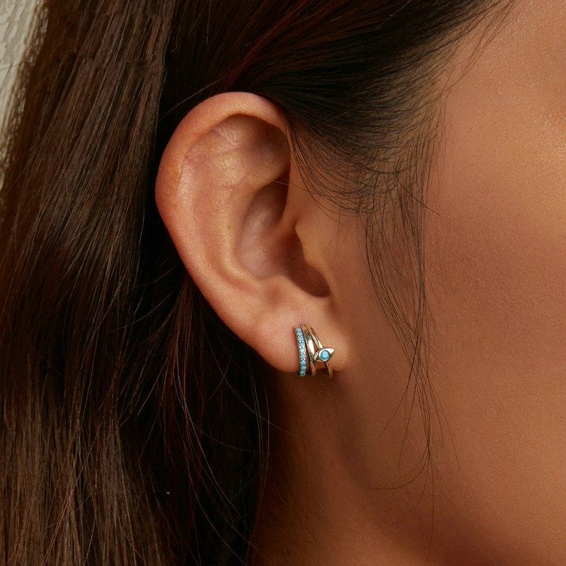 Boucles d'oreilles multicouches œil du diable
