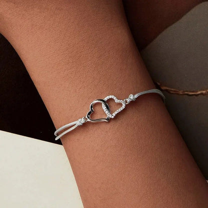 Bracelet délicat en corde grise pour femmes et adolescentes